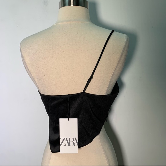 Zara NWT cut out Elegant Black One-Shoulder Top Size M ref 9110/295 - Picture 5 of 9